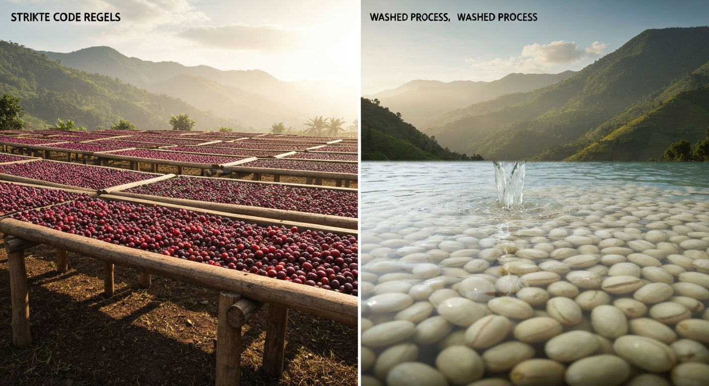 Natural of washed Ethiopische koffie.